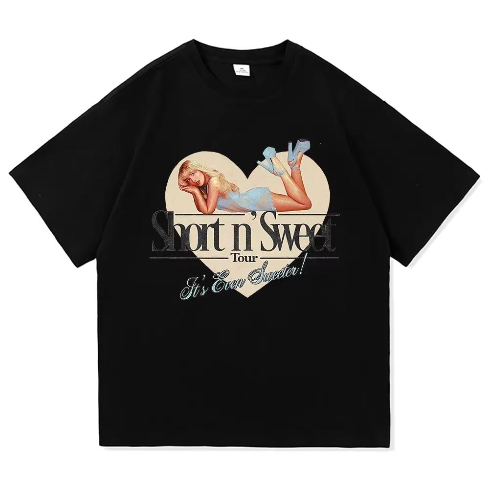 2026 SpringSummer New Sabrina Carpenter Short N Sweet Tour TShirt Fashion Vintage TShirt Womens High Quality Tees Shirts
