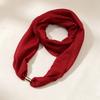 Solid color Neck Scarf Magnet Clasp Silk Scarf Elegant Magnetic Buckle Scarf  Autumn