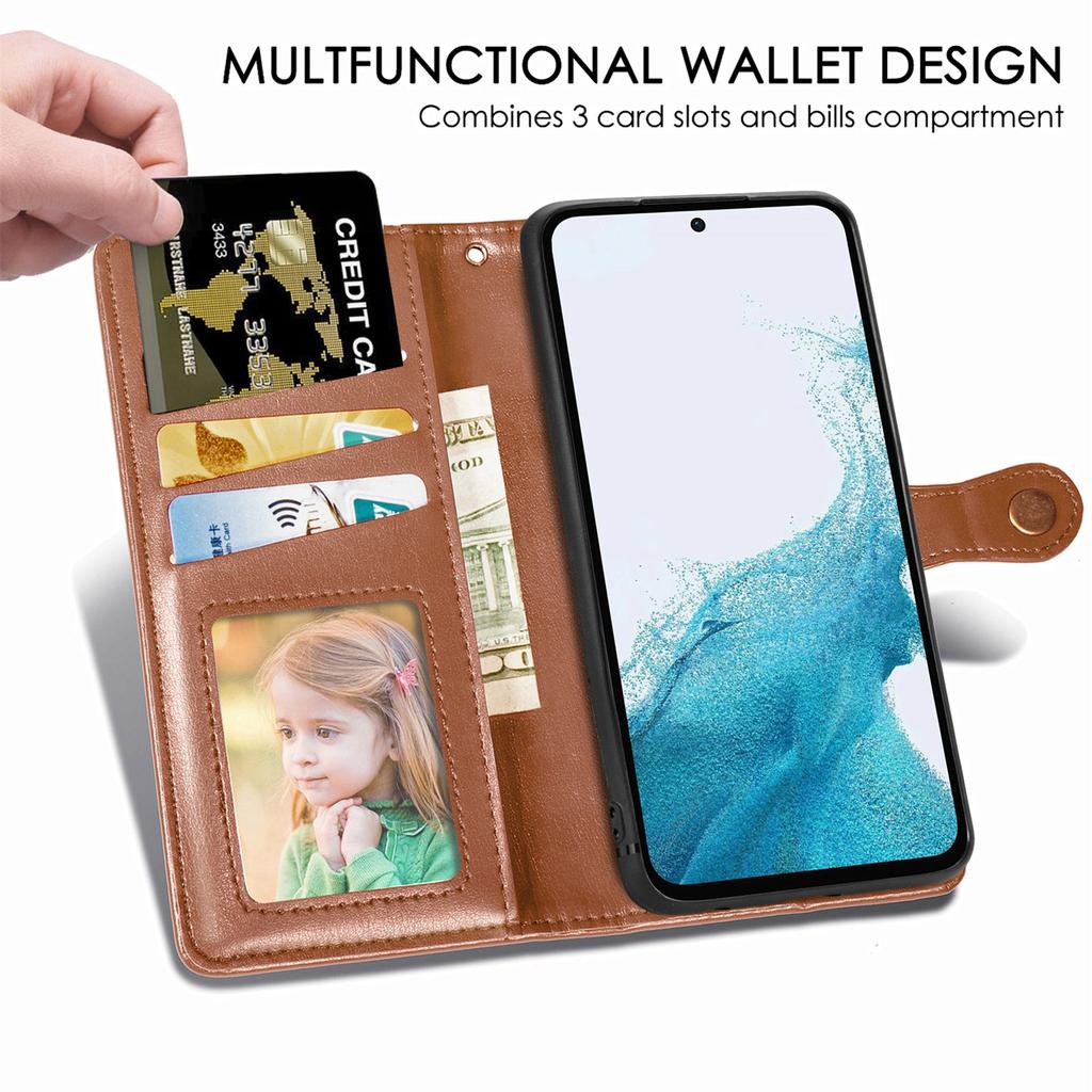 For Samsung Galaxy A56 5G Case Leather Phone Case Wallet Stand Cover with Wrist Strap