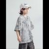 Kids Summer Thin Tie Dye Short Sleeve T Shirt Fashionable Round Neck Top For Older Children