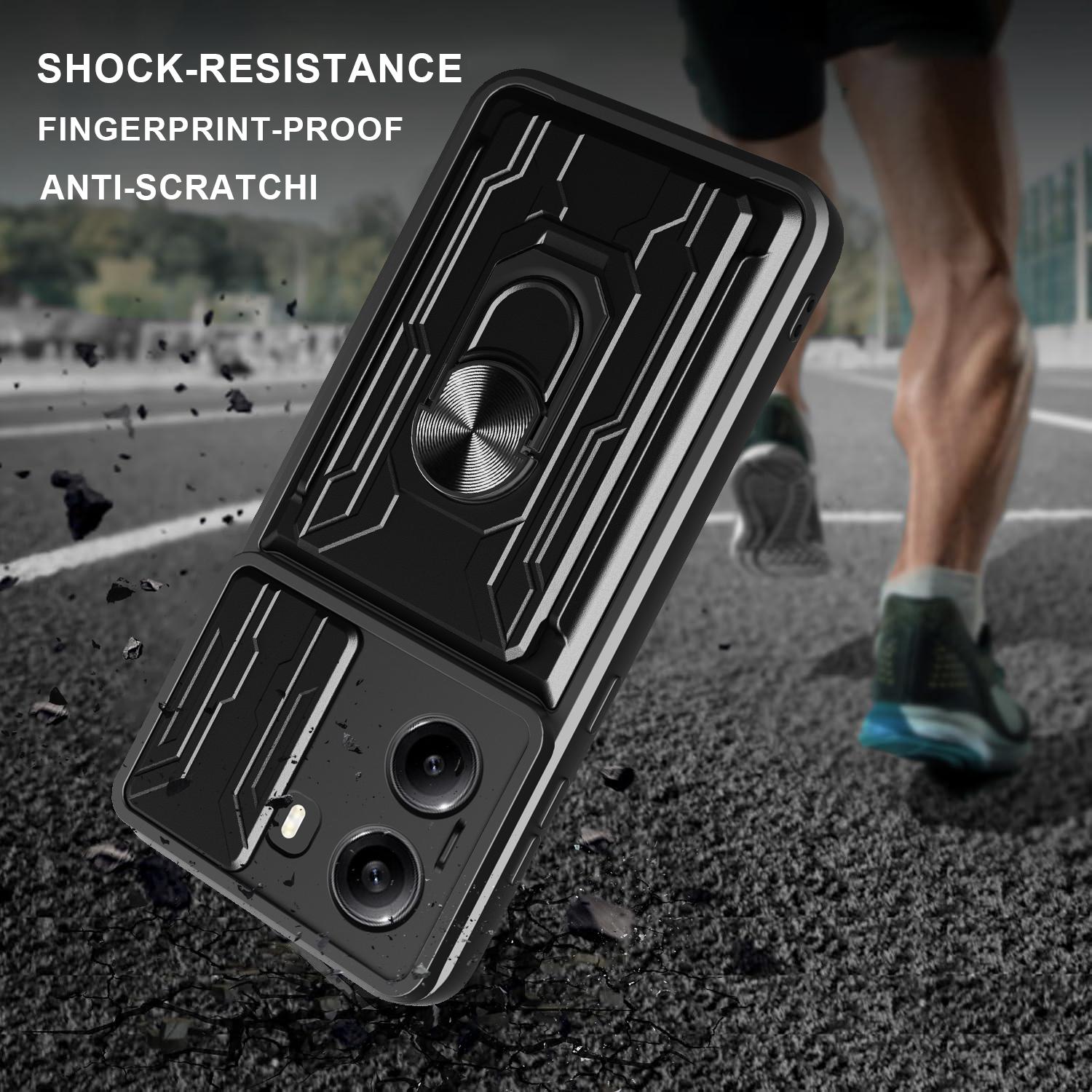 

For Xiaomi Poco X7 Pro 5G Case PC+TPU Kickstand Phone Back Cover with Camera Slider Rose Gold