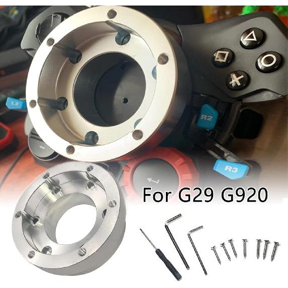 Lumclaw For Logitech G29 G920 G923 13 Inch Steering Wheel Adapter Plate 70Mm Pcd Racing Car Game Modification (Silver)