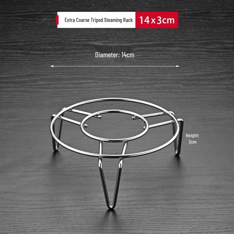 

Stainless Steel Multifunctional Steaming Rack for Rice Cooker and Kitchen Tools 14cm rack - 1 piece (Height 3cm) срібний