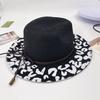 New Leopard Print Straw Sun Hat - Summer Versatile Uv Protection Wide Brim Hat For Women