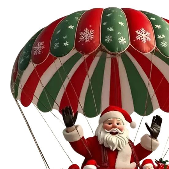 Hot Air Balloon Christmas Ornament 2D Flat Acrylic Santa Claus On