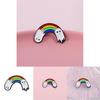 White Charming Rainbow Ghost Brooch Colorful Alloy Cartoon Badge For Fashion Individual