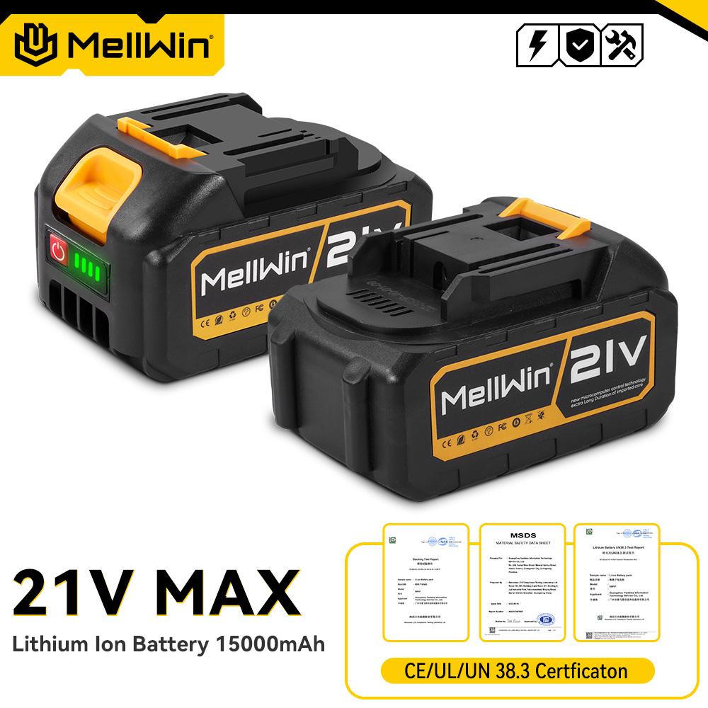 MELLWIN 15000mAh 21V Max Rechargeable Lithium Ion Battery for Makita Power Tools