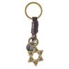 Bicycle Keychain Men's and Women's Gifts Alloy Bronze Smiley Face Hexagram Retro Woven Cowhide Keychain