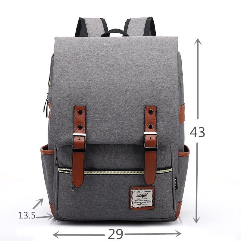 Spacious Unisex Canvas Leather Travel Backpack For School And Laptop Storage