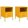 Nightstands 2 Pcs Mustard Yellow 36 X 39 X 50.5 Cm Steel
