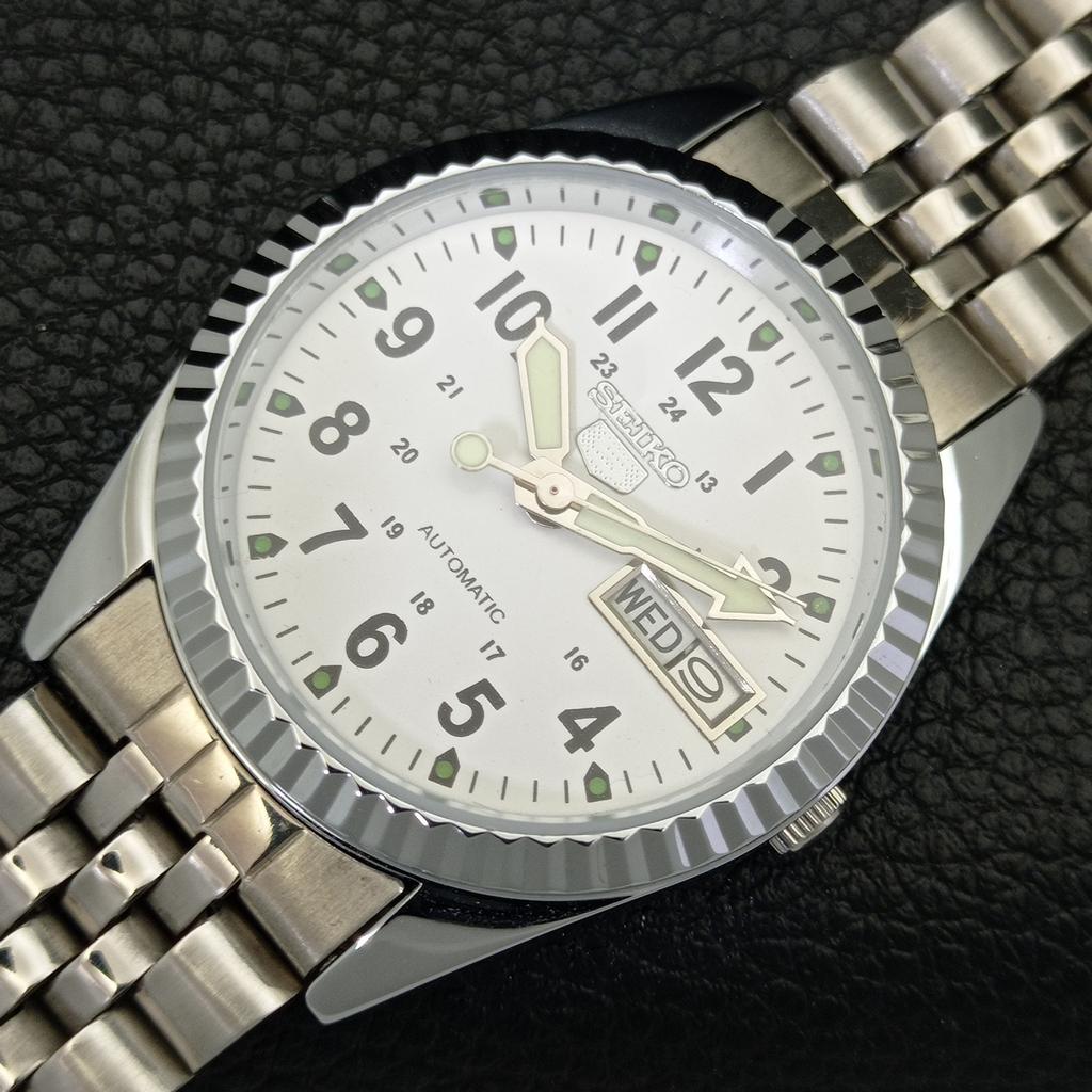 ЯПОНСЬКИЙ ВІНТАЖНИЙ ВІДНОВЛЕНИЙ ЧОЛОВІЧИЙ БІЛИЙ ГОДИННИК SEIKO 5 АВТОМАТИЧНИЙ 6309A a441645-1