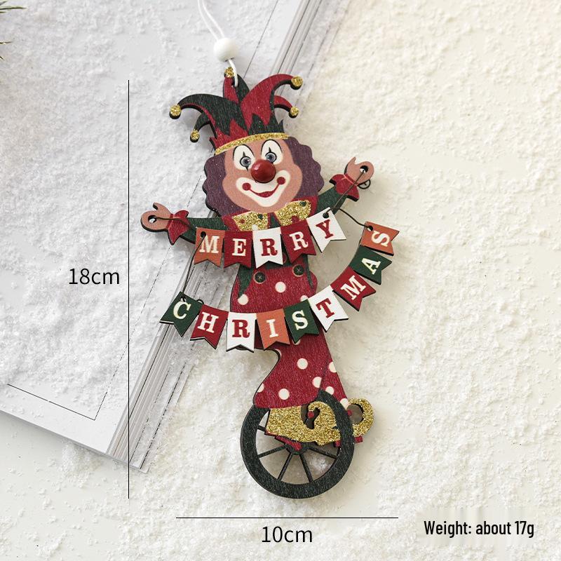 NUCHI Luminous Wooden Christmas Tree Ornaments - Small House Pendant Decorations