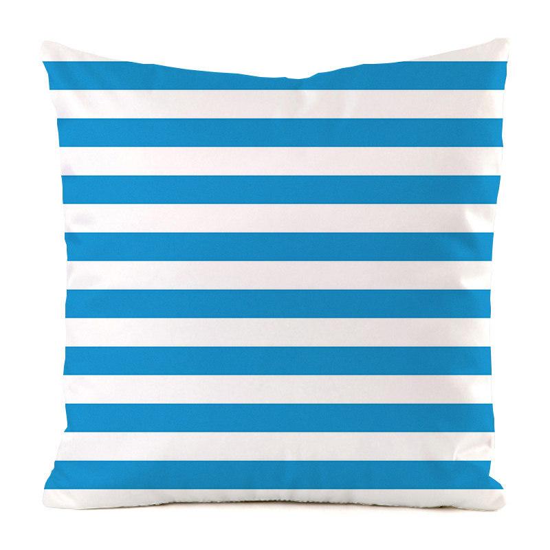 Nordic Striped Patterns Digital Printing Short Plush Pillow Covers Decorative For Car Sofa Office Cushion Cover Home Goods