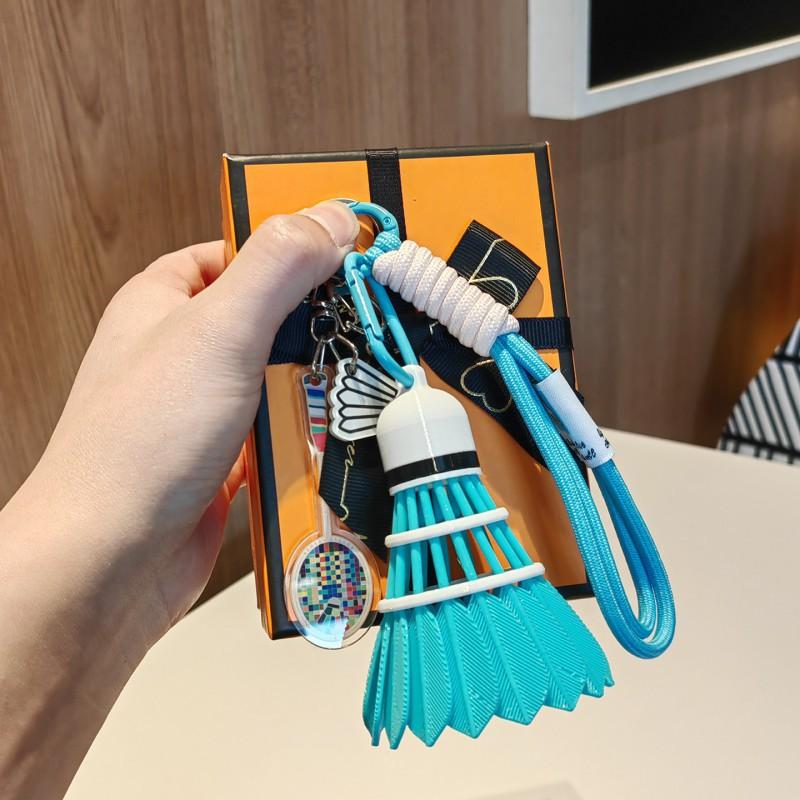 Rainbow Badminton Pendant Creative Sports Backpack Decoration Advanced Key Chain High-value Gift