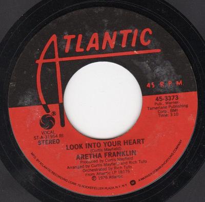 7-Zoll Schallplatte ARETHA FRANKLIN - Look Into Your Heart / Rock With Me 453373 Atlantic 1976 US Soul/Funk Gebraucht