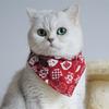 Cat Triangle Bib Cute Japanese Style Adjustable Mohair Pet Triangle Scarf for New Year Red XS
