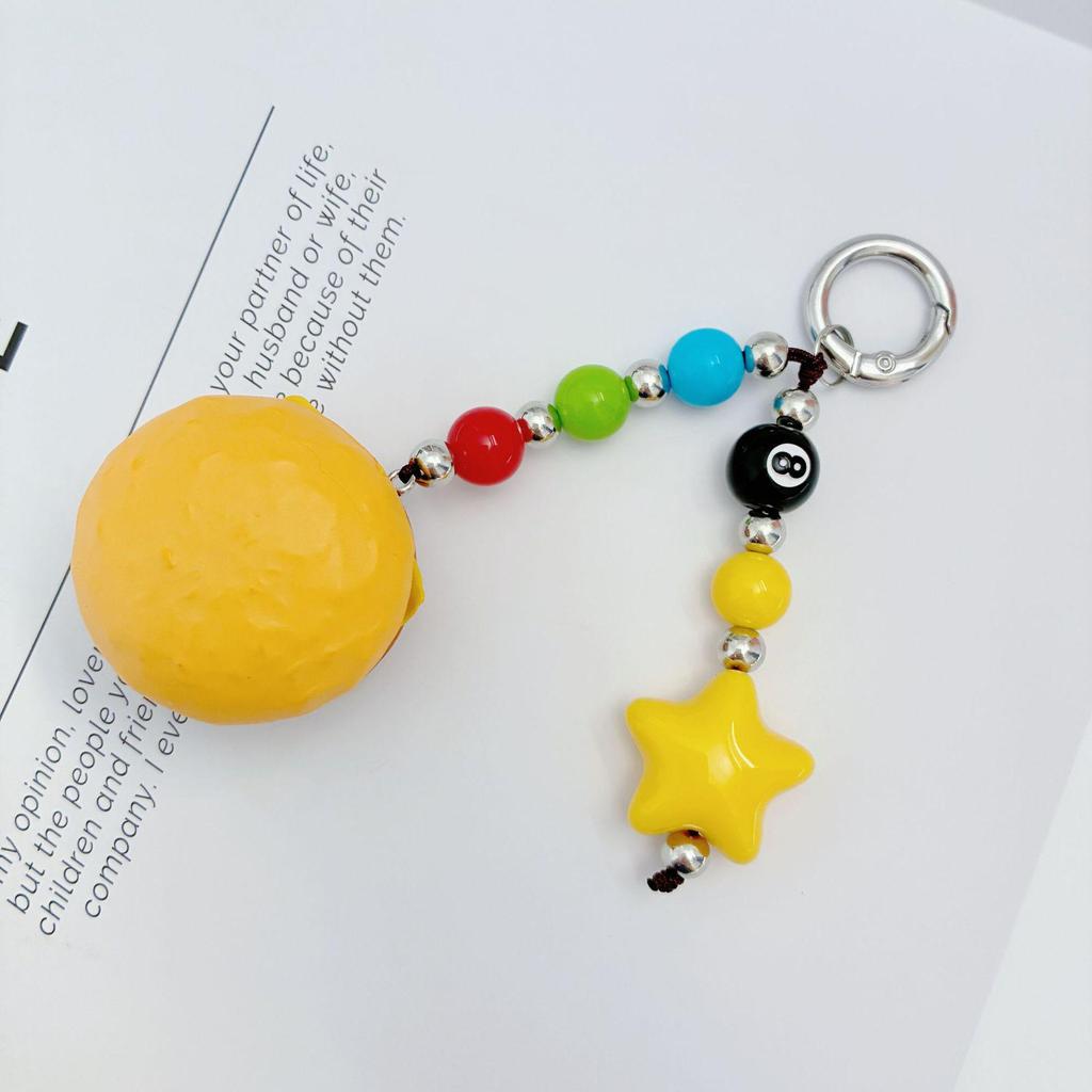 Funny Hamburger Pendant: Creative Food Toy Keychain & Bag Charm