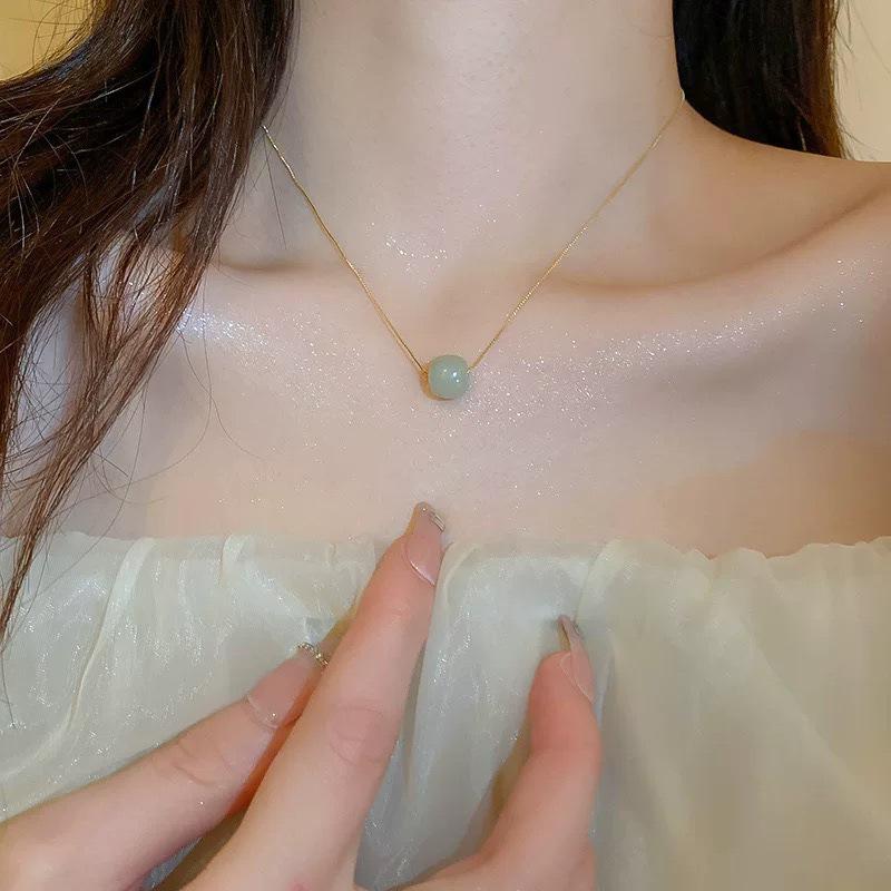 Minimalist Titanium Steel Clavicle Necklace with Pearl Pendant for Women - Versatile Cold Style Fashion Jewelry