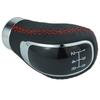 Arenbel Car Shift Knob 5 Speed Shift Handle Leather Car Interior Parts Red