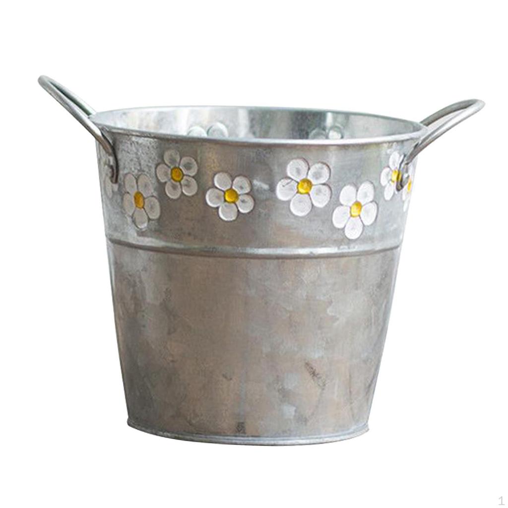 Basket Bucket ers Pot,Storage Bucket,Rust Prevention Pot Metal for and Flower,Pen