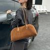 High End Suede Women's Bag, Large Capacity Bost Armpit Bag, Versatile and Fashiable Bowling Frosted Leather Shoulder Bag