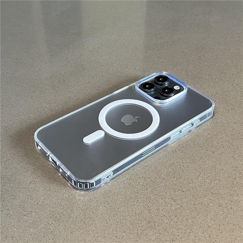 Luxury Magsafe Wireless Charge Matte Translucent Case For iPhone 15 14 13 12 11 Pro Max Plus Mini Magnetic Soft Bumper Cover
