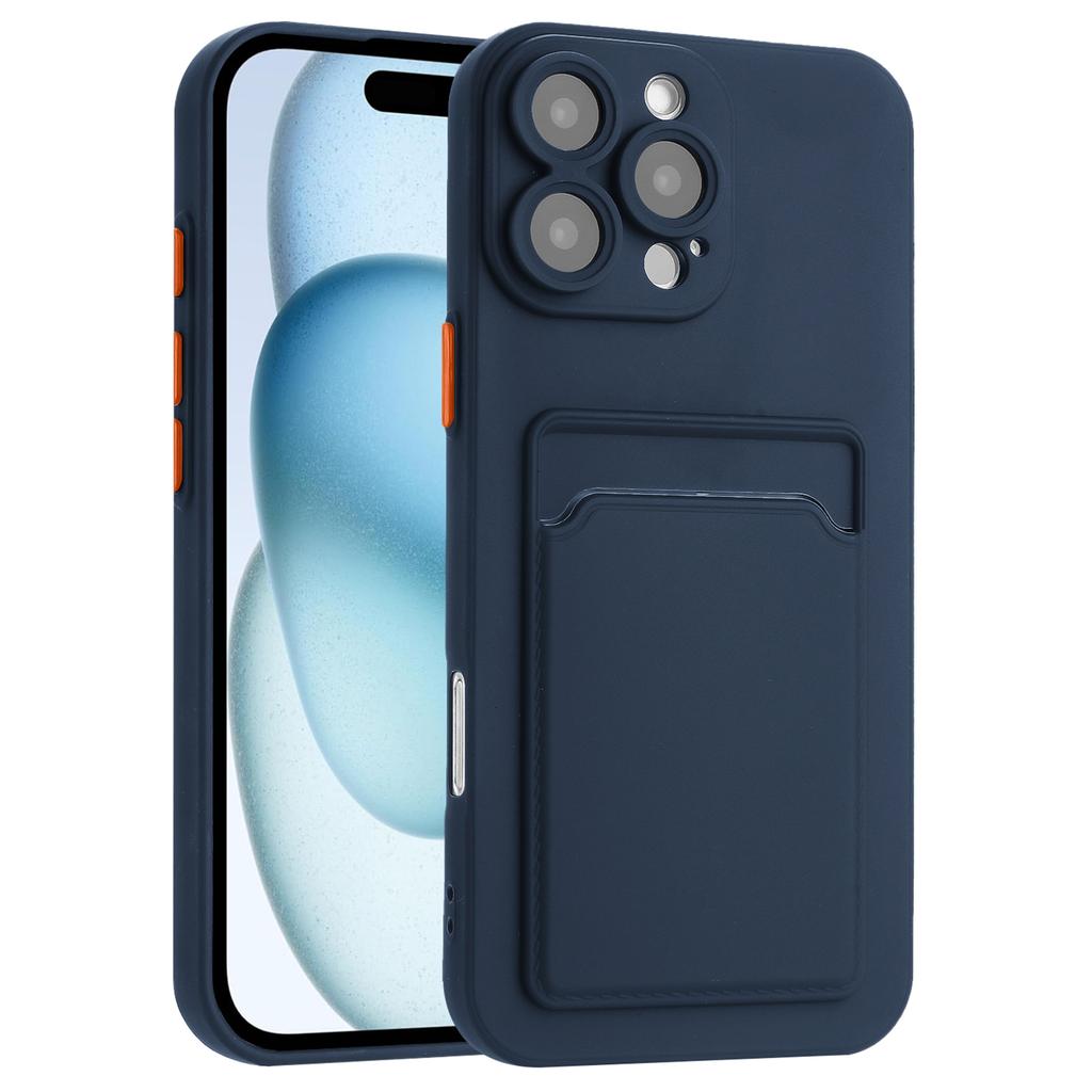 For iPhone 16 Pro Max Case Flexible TPU Phone Cover with Back Card Slot