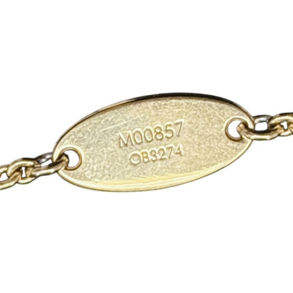 LOUIS VUITTON Perle Necklace Collier Essential V Gold Plated gold Women M00857 Used