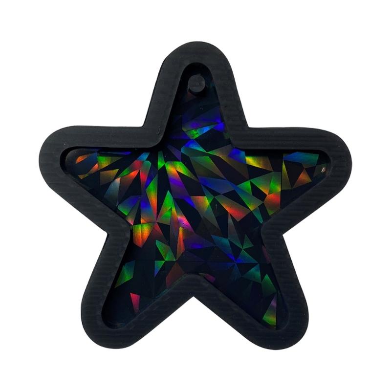 

Holographic Keychain Silicone Mold Car Pendant Charms Mold Star Epoxy Resin Casting Mold for DIY Crafts Jewelry Making 1 чорний
