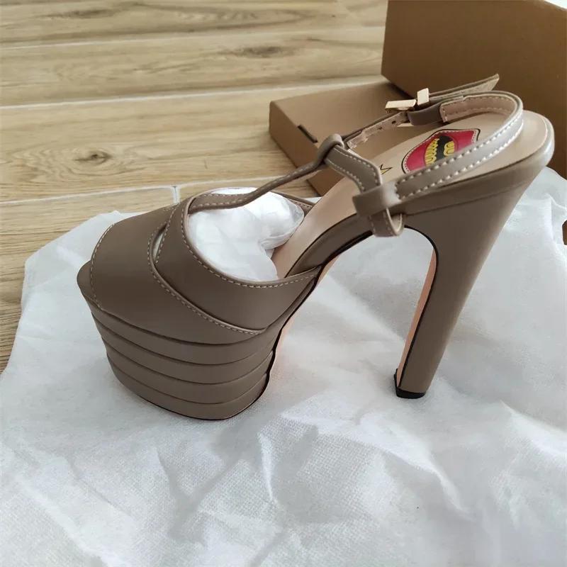 Fashion Brand Sexy Rivet 16cm High Heel Sandals Platform Party Wedding Ball T-stage Women Shoes High Quality Large 43summer Female Shoes