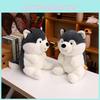 Cartoon Handheld Cute Rose Husky Plush Stuffed Toy Pillow For Decoration Room