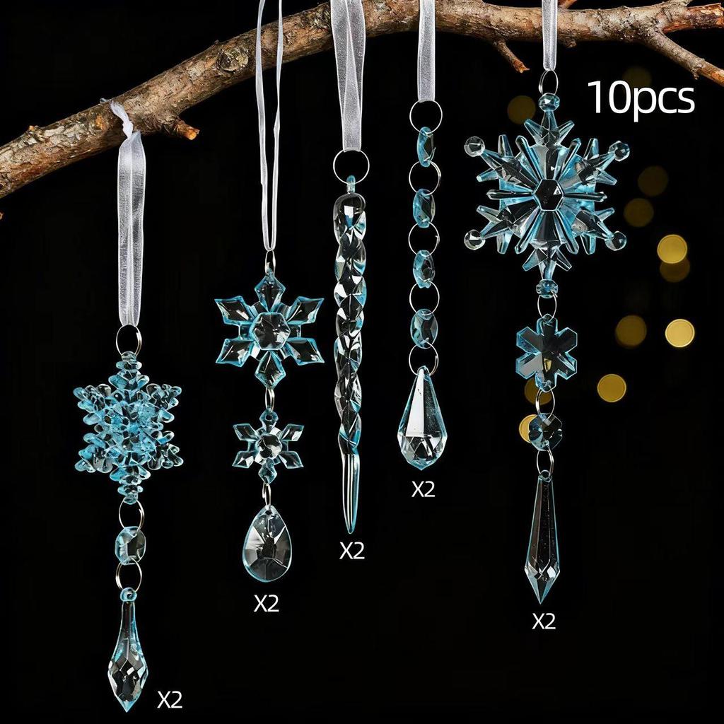 Transparent Acrylic Octagonal Bead and Crystal Ball Christmas Ornaments