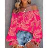 Women S One Shoulder Long Sleeve Printed Casual Shirt