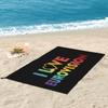I love Eurovision - rainbow pattern Beach Towel Soft Microfiber Quick Dry Absorbent Quick Towels For Bath