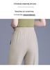 Spring 2026 High-Waist Straight Leg Pants for Middle-Aged Women - Casual, Loose Fit, Nine-Point Length