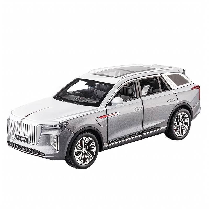 

1/24 HongQi EHS9 SUV Металеві литі моделі та іграшкові транспортні засоби Металева модель іграшкового автомобіля Звук і світло Відтягується Колекція Дитяча іграшка
