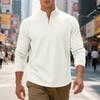 Autumn/Winter Oversized Heavyweight Casual Commuter Sweatshirt Simple Stand Collar Half-Zip Men's Hoodie