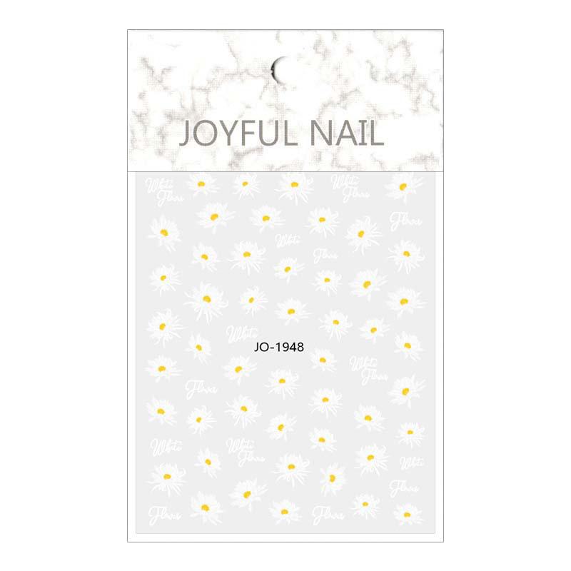 Summer Camellia Clear Flower Stickers for Nail Art - White and Ice Transparent Floral Decals