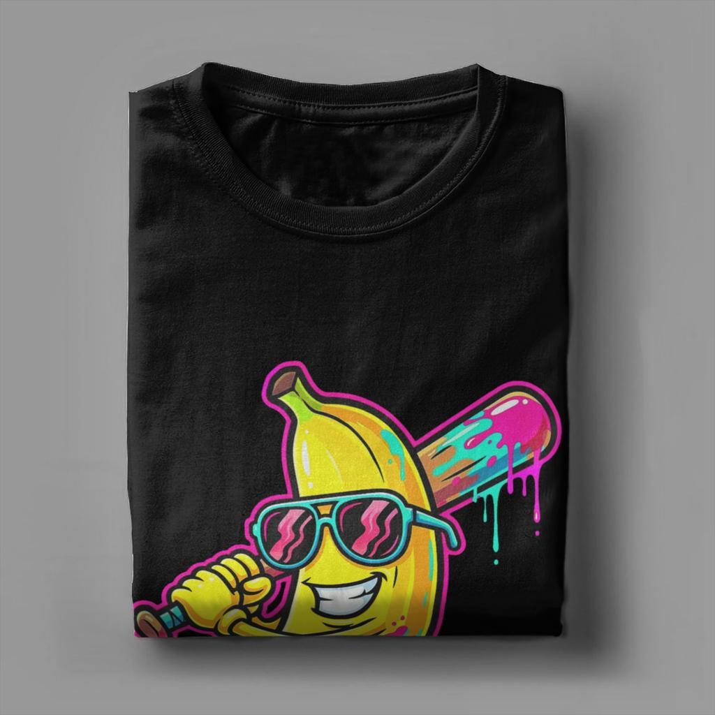 Banana Funny Baseball Unisexs T Shirt  Vintage Tees Short Sleeve O Neck TShirts Cotton Plus Size Clothes
