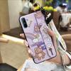Phone Holder Fashion Design Phone Case For OPPO Realme C3/C3i/Narz N10A Wrist Strap Cute Kickstand Anti-knock Silicone
