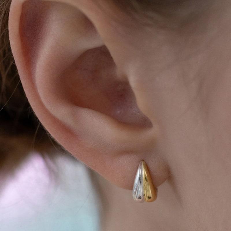 

TATIANA (925 Silver) Dual Drop Hoop Earrings EC3123 COMBI