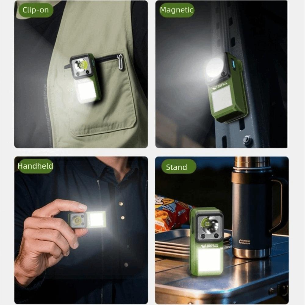 Mini LED Magnetic Clamp Flashlight Clip-on Ultra-long-lasting Work Emergenc Lamp Water Rechargeable Camping Hiking Light Work