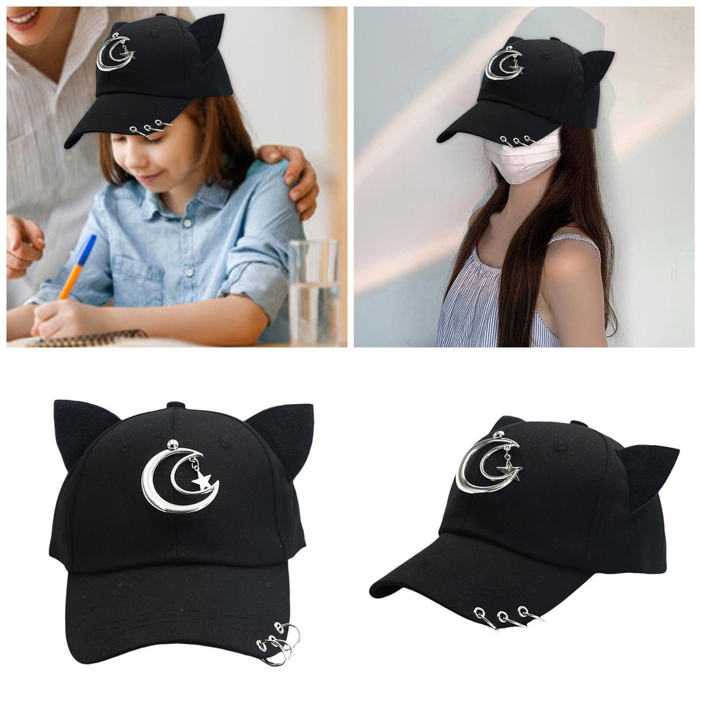 Women Kitten Ears Baseball Hat Cats Ear Versatile Hat for Idol Concert Shows Breathable Hat for Adults