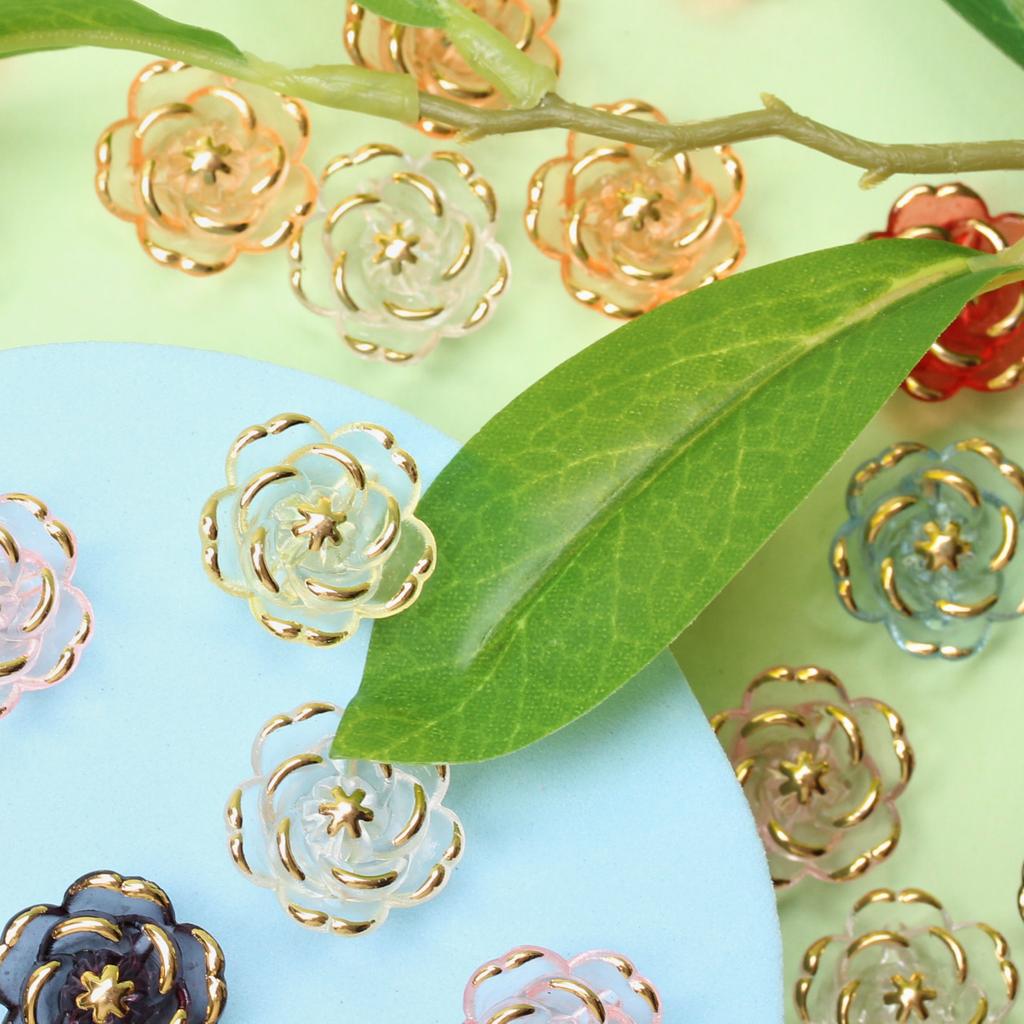 High Quality Jewelry Accessories Gift 5Pcs 18.6mm Fashion DIY Accessory Rose Beads Acrylic Phone Chain Making Handmade Material
