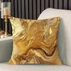 Luxurious Golden Liquid Marble Decorative Pillowcase Metal Foil Design Cushion Cover for Modern Living Room Bedroom