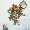 Wedding Artificial Flowers Wall Hanging Sweetheart Roses Rattan Simulation Flower Party Decoration Pink Red Rose Plant Flroal