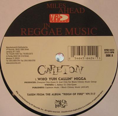 12inch Record CAPLETON - Who You Callin' Nigga / Or Wah VPRD6424 VP Records US Reggae, Ska & Dub Used