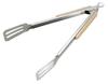 Outdoor-Grillzange Holzgriff Wenderzange 30cm Edelstahl mit Stopper UG-3273