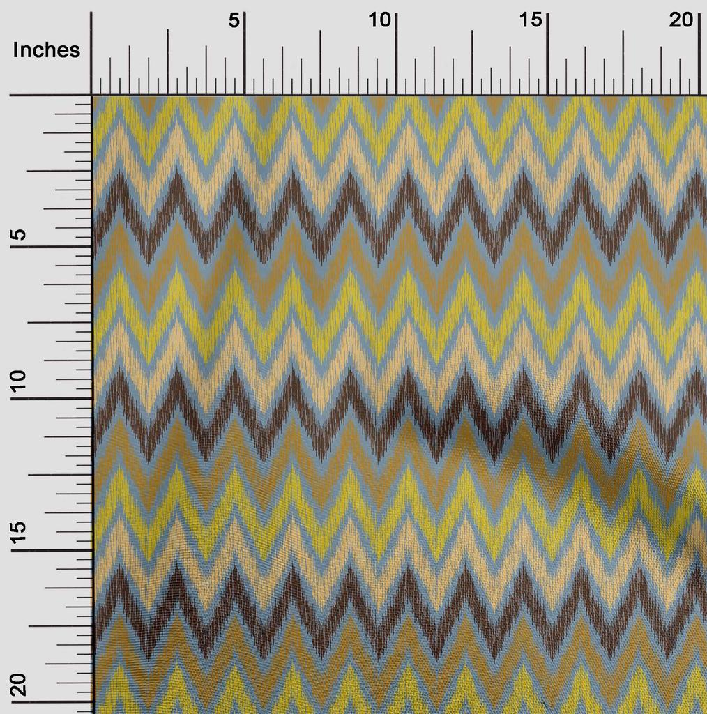 oneOone Cotton Flex Fabric Chevron Ikat Print Sewing Fabric BTY 40 Inch Wide