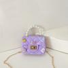 Baby Girl's Bag Bead Handle Shoulder Bag Children's Crossbody Bag Kids Bag With Self-Adhesive Patch